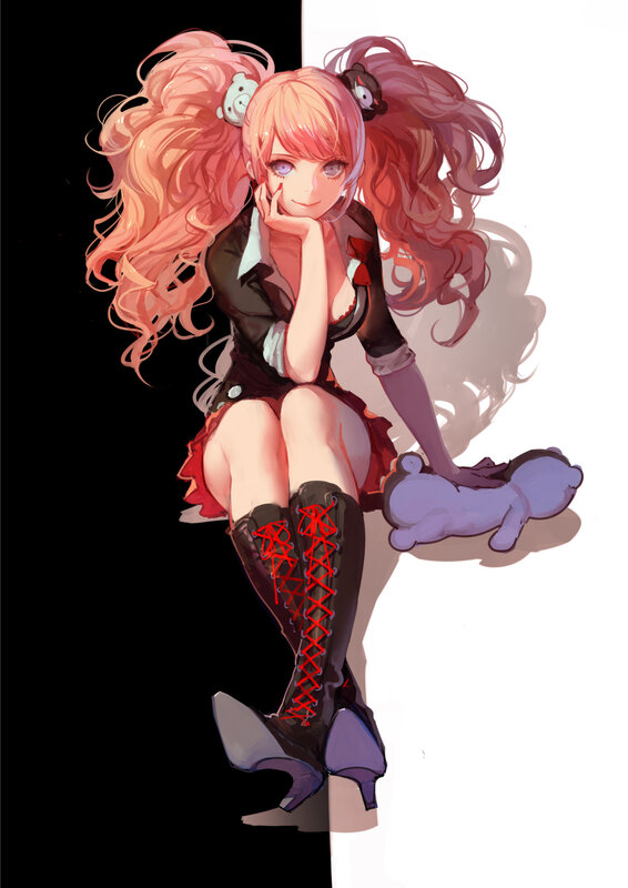 Anime Girl with Pigtails — Pink, Playful, Digital Art