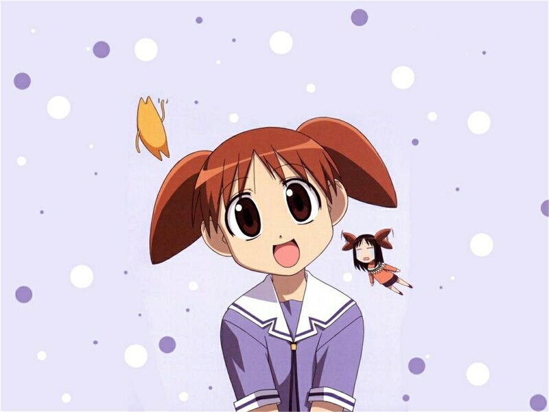 Anime Girl with Pigtails — Purple, Playful