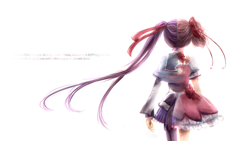 Anime Girl with Pigtails — Purple
