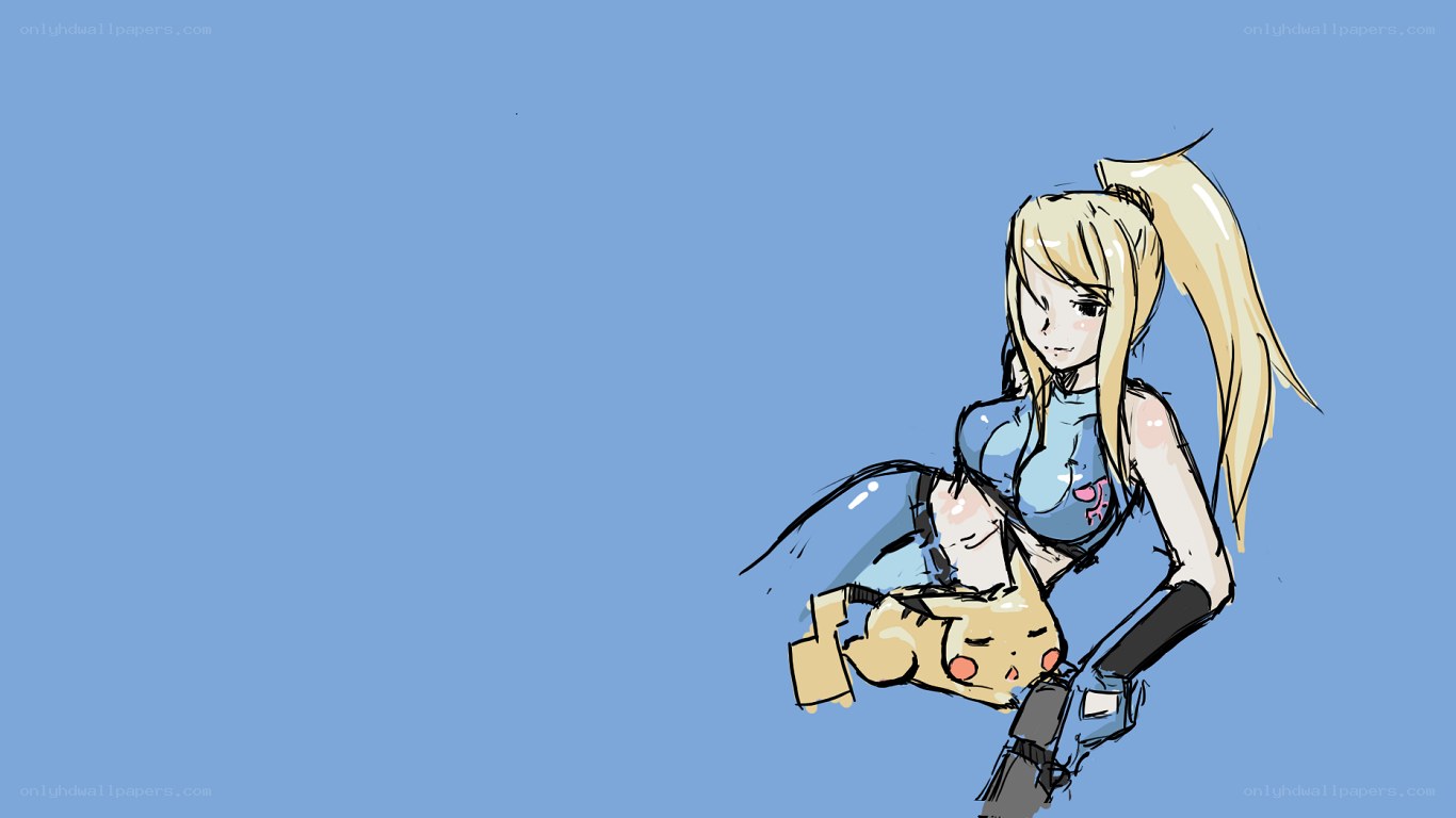 anime girl with pikachu