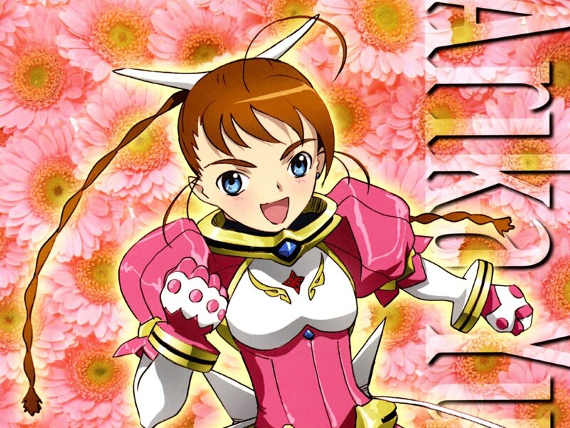 Anime Girl with Pink Armor — Cheerful