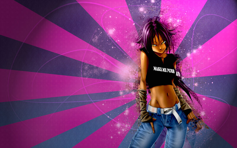 anime girl with pink background
