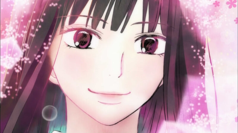 anime girl with pink background