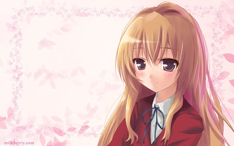 anime girl with pink background