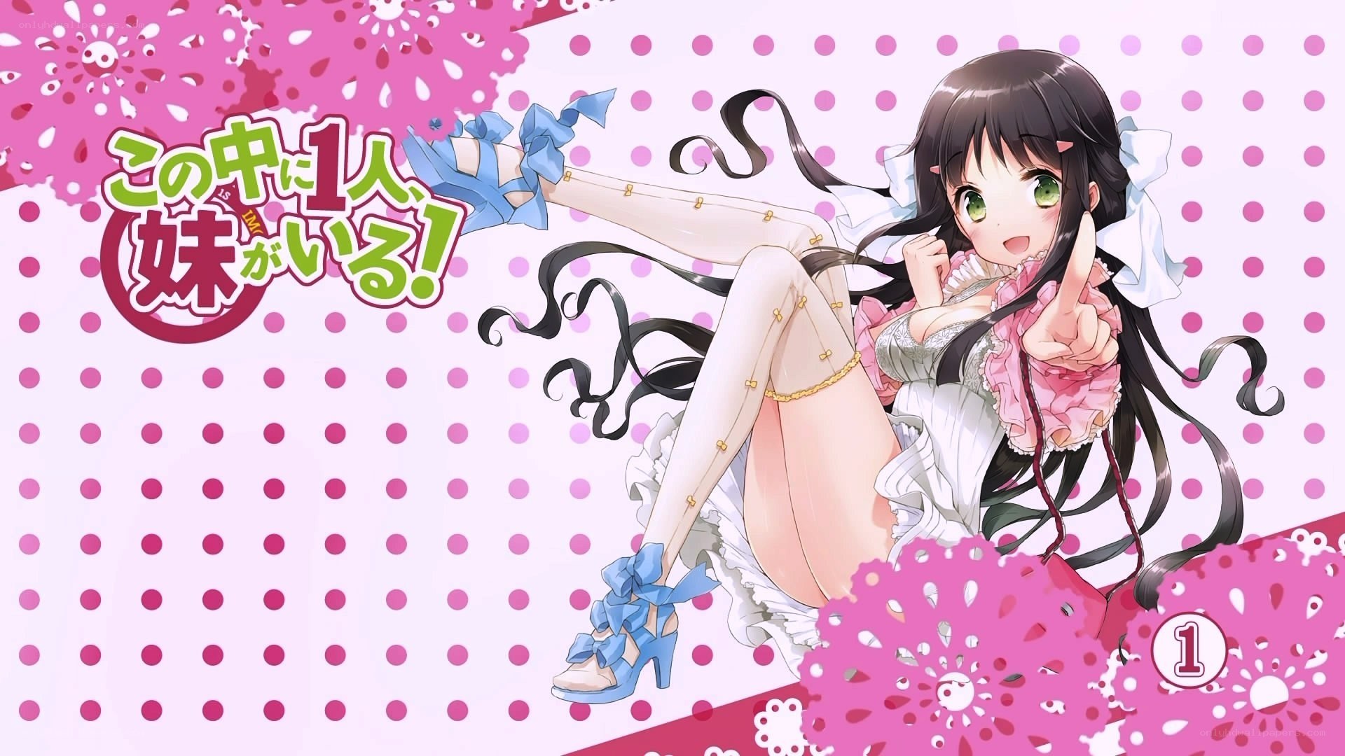 Anime girl with pink background