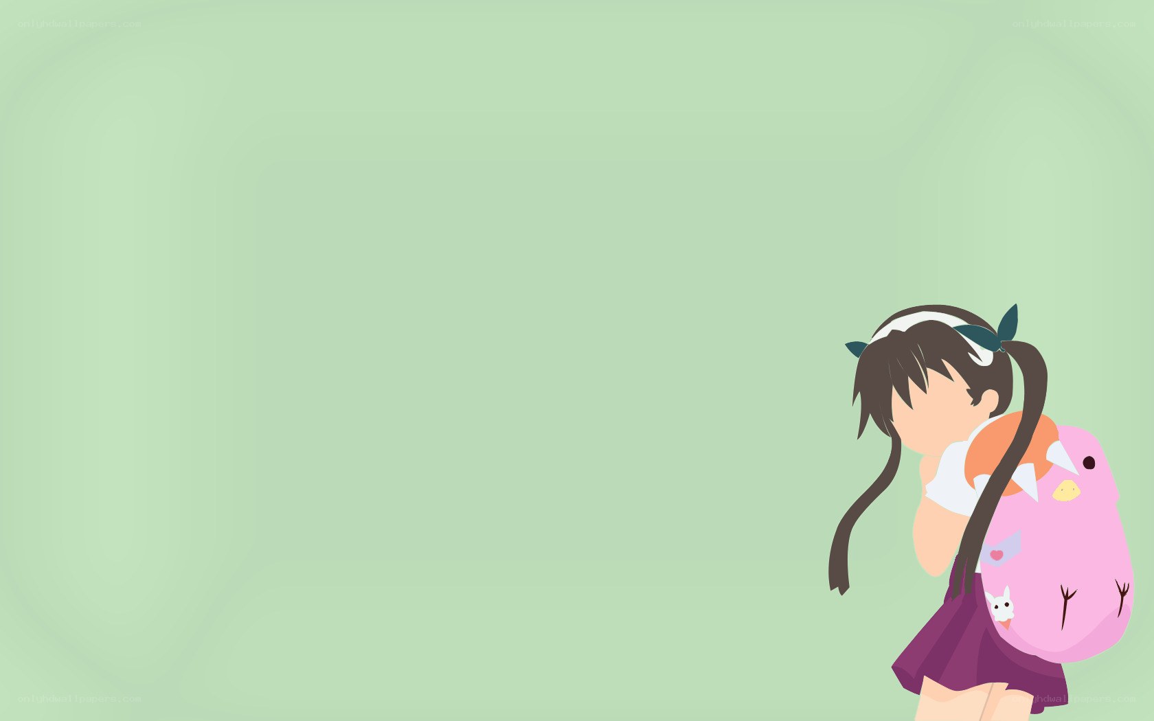 anime girl with pink backpack