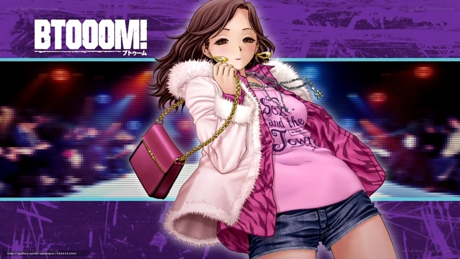 Anime girl with pink bag