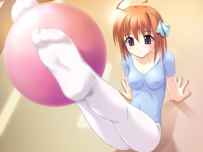 anime girl with pink ball