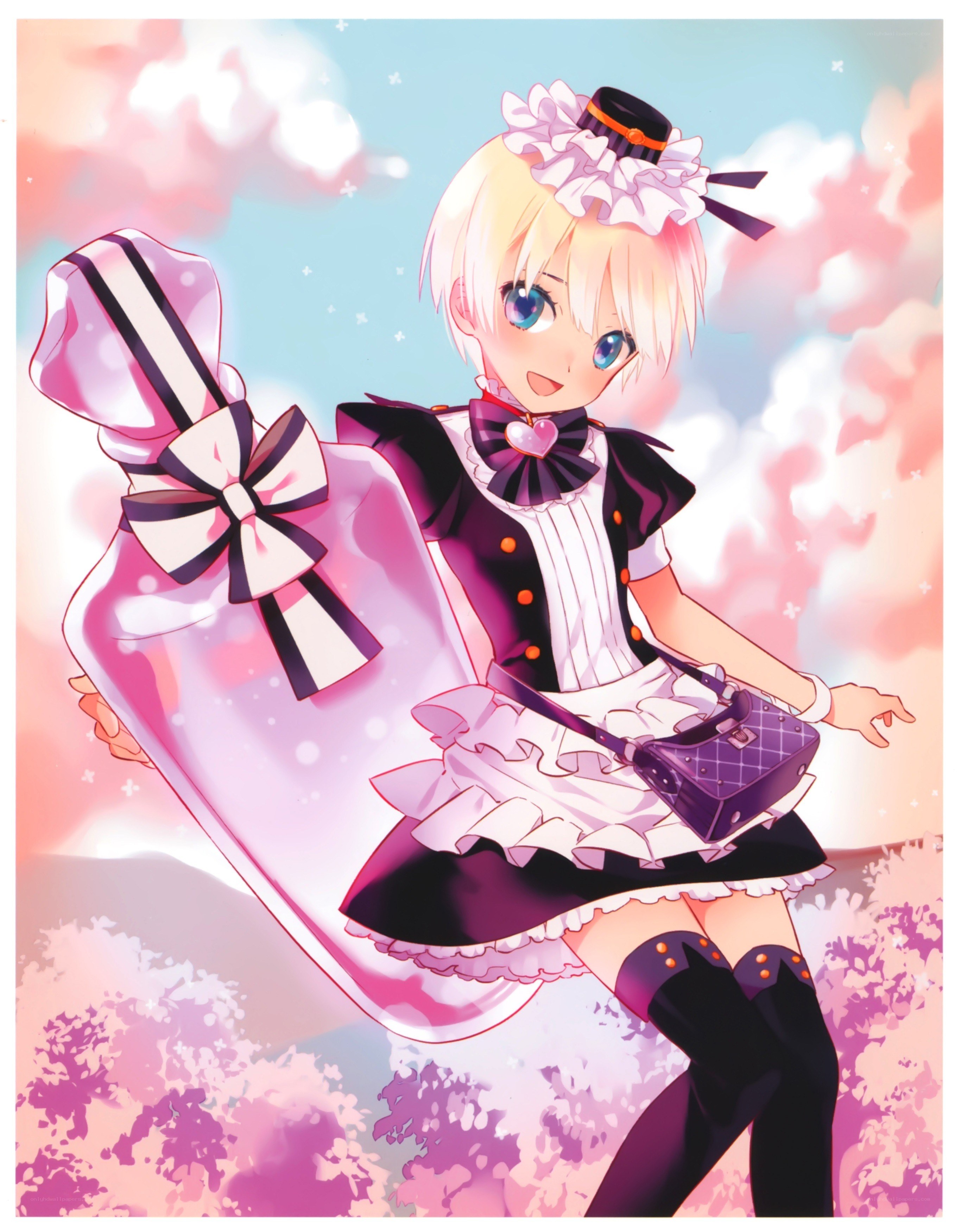 anime girl with pink bottle