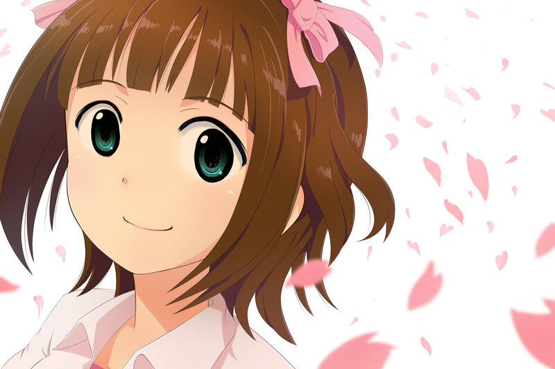 anime girl with pink bow