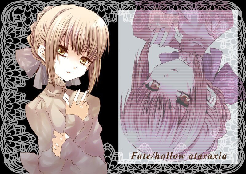 anime girl with pink bow