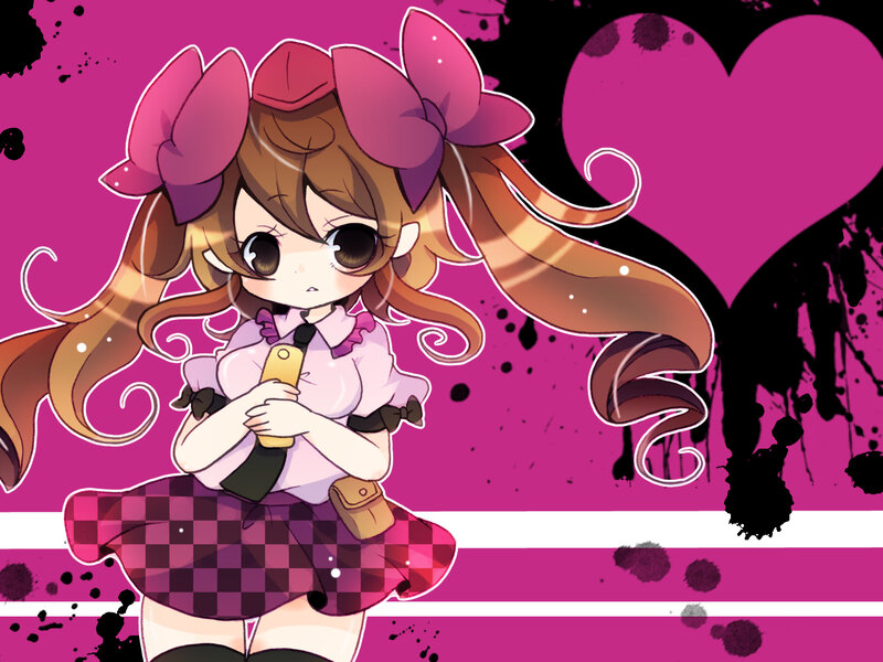 anime girl with pink bow