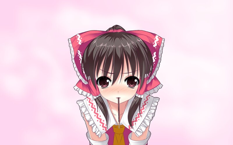 anime girl with pink bow