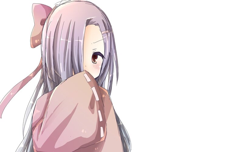 anime girl with pink bow