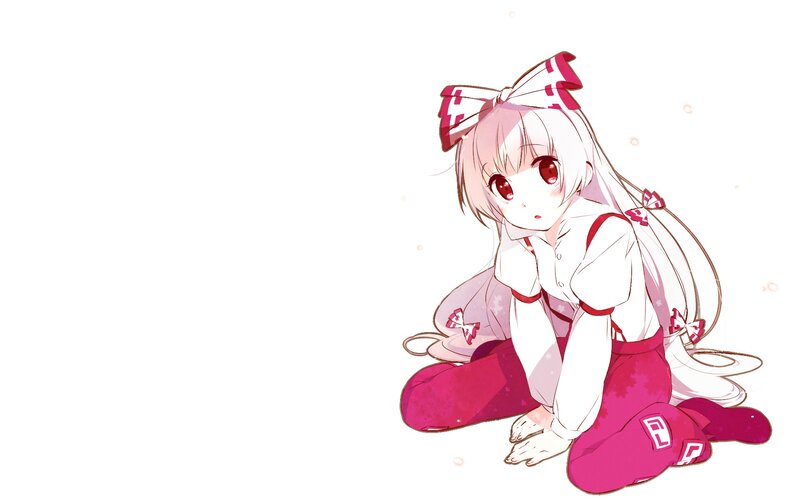 anime girl with pink bow