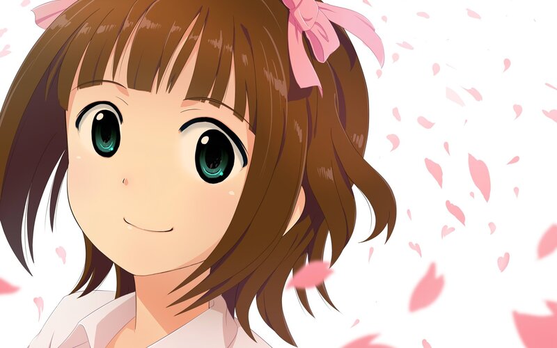 anime girl with pink bow