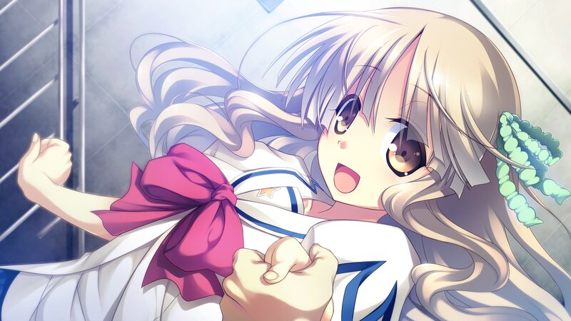 anime girl with pink bow