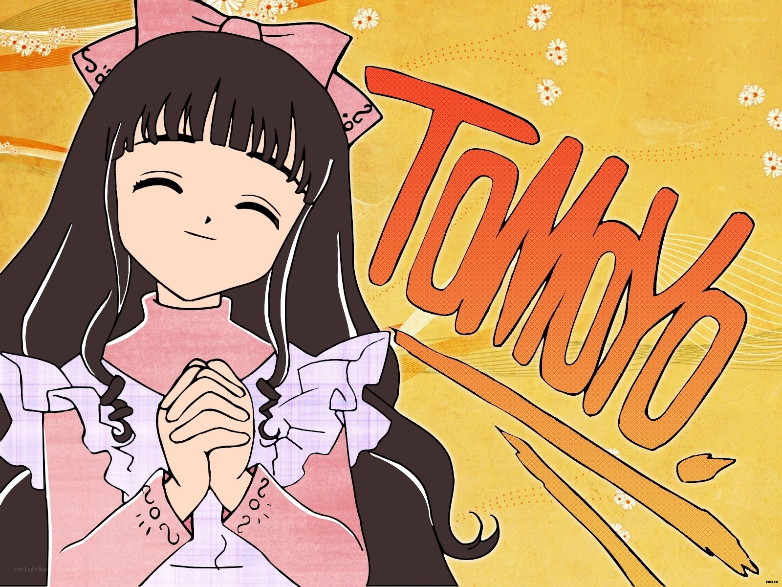 Anime girl with pink bow