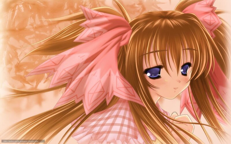 anime girl with pink bow