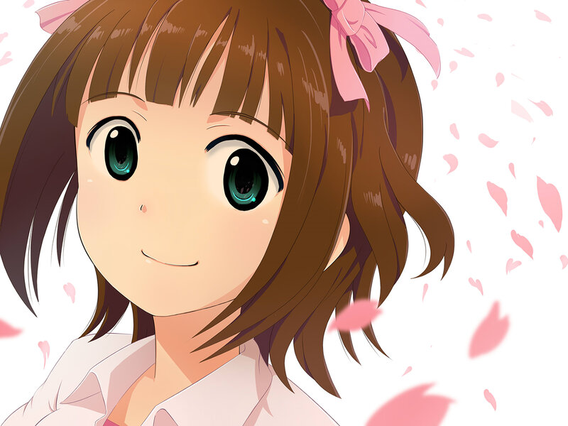 anime girl with pink bow