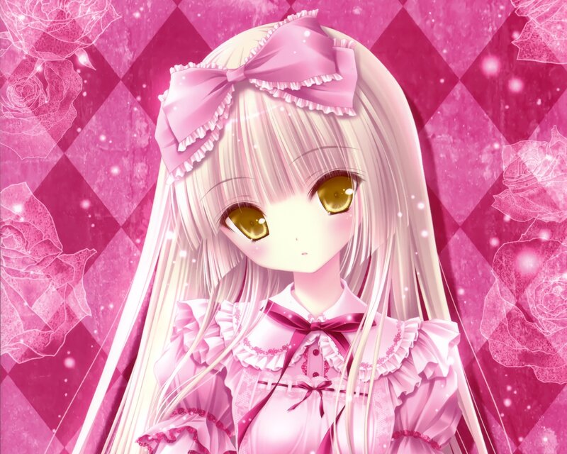 Anime Girl with Pink Bow — Dreamy