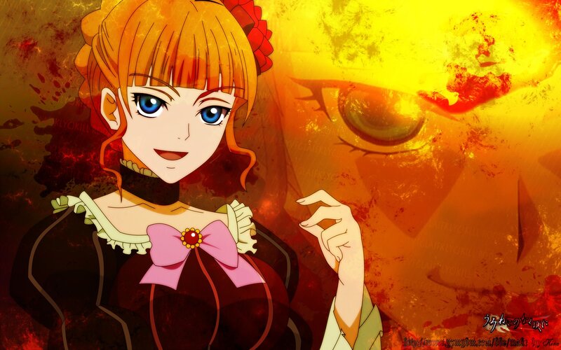 Anime Girl with Pink Bow — Orange