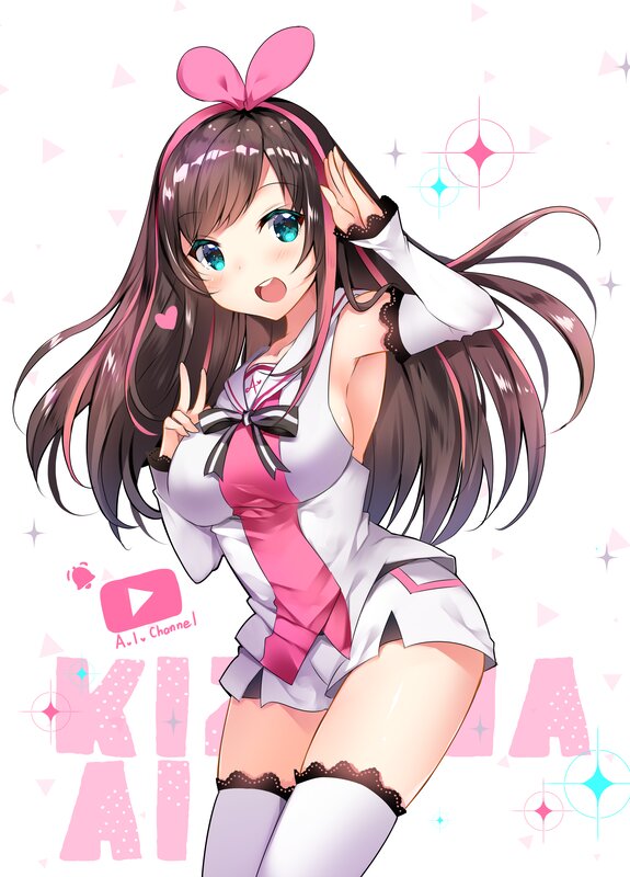 Anime Girl with Pink Bow — Playful, Long Hair