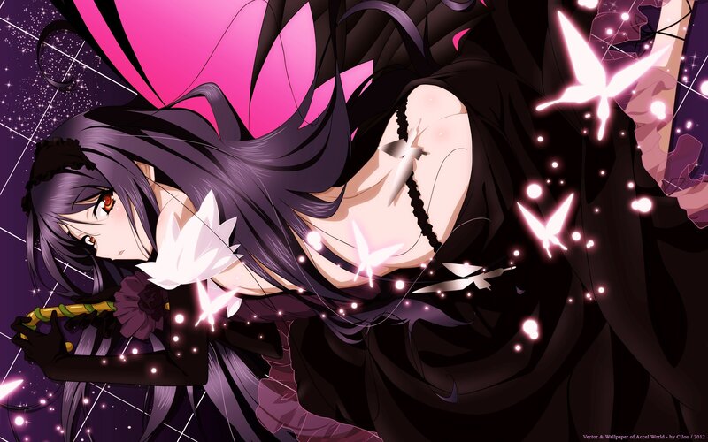 anime girl with pink butterflies