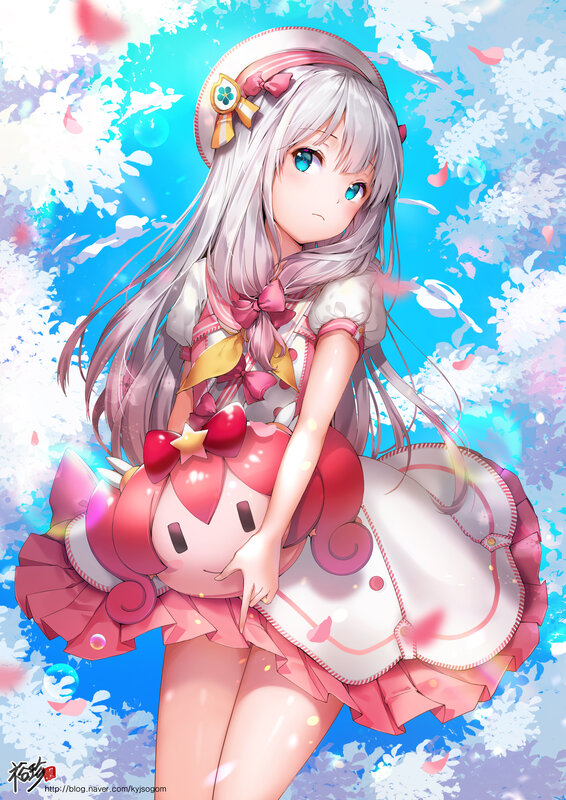 Anime Girl with Pink Doll