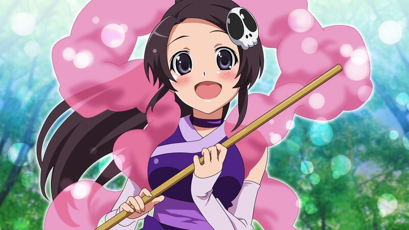 anime girl with pink energy