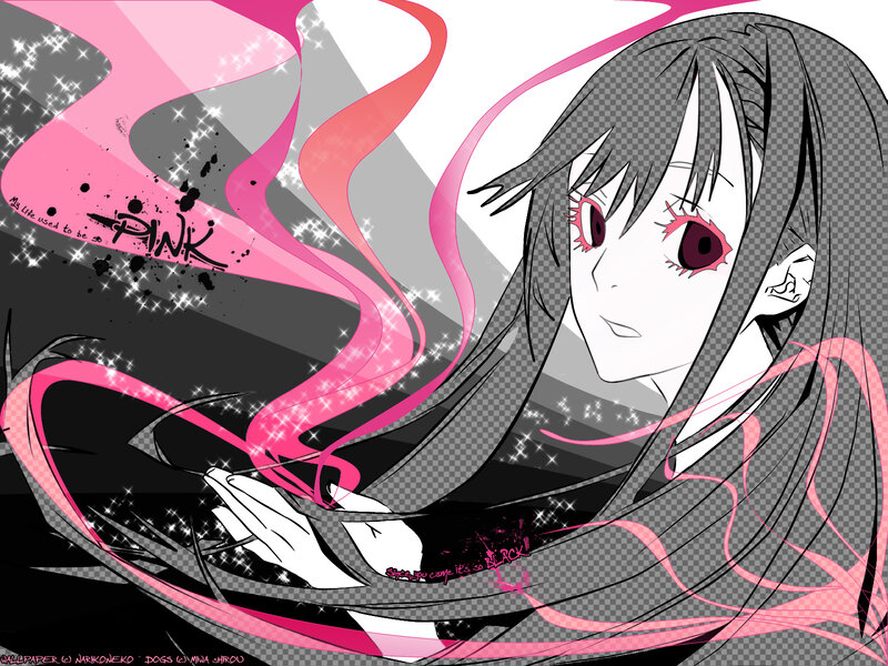 anime girl with pink energy