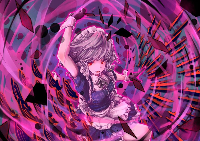 anime girl with pink energy