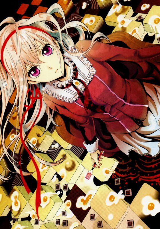 anime girl with pink eyes