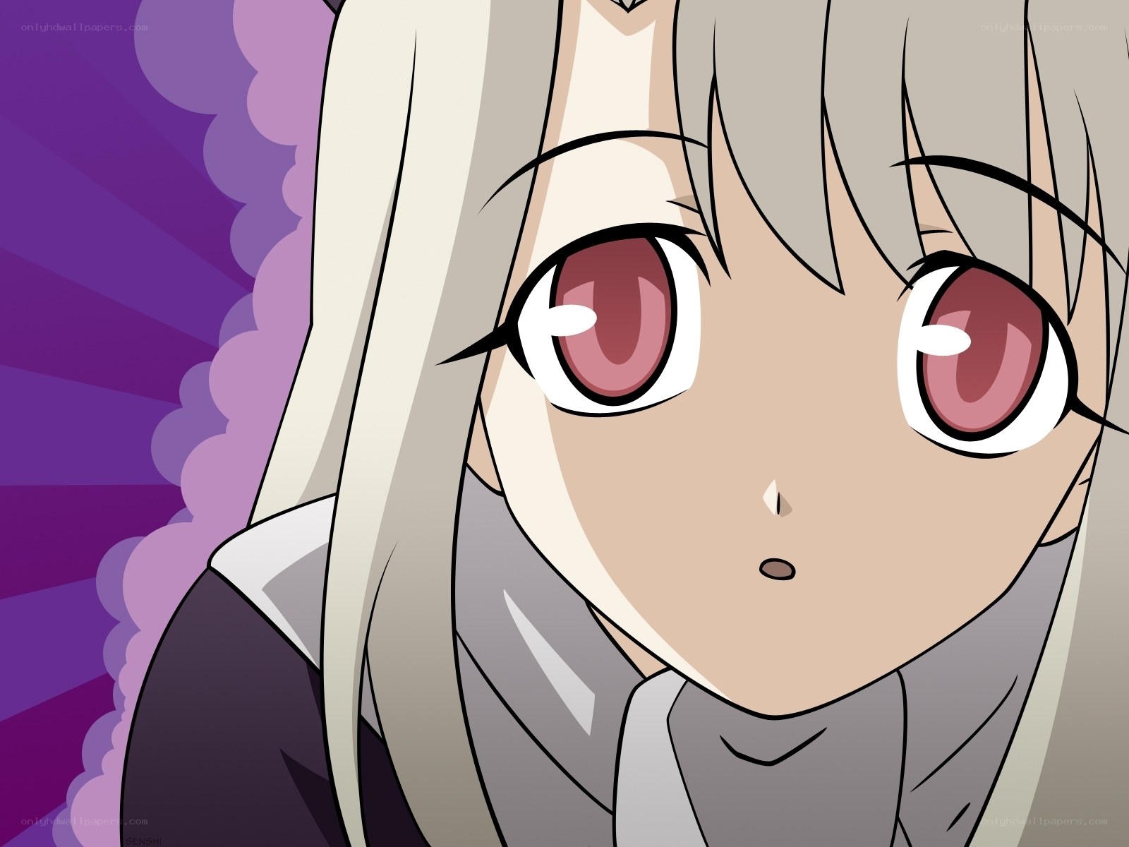 anime girl with pink eyes