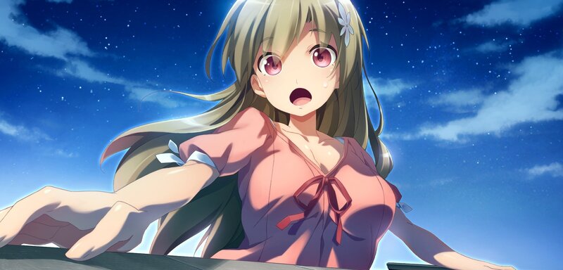 Anime Girl with Pink Eyes — Blue, Dramatic