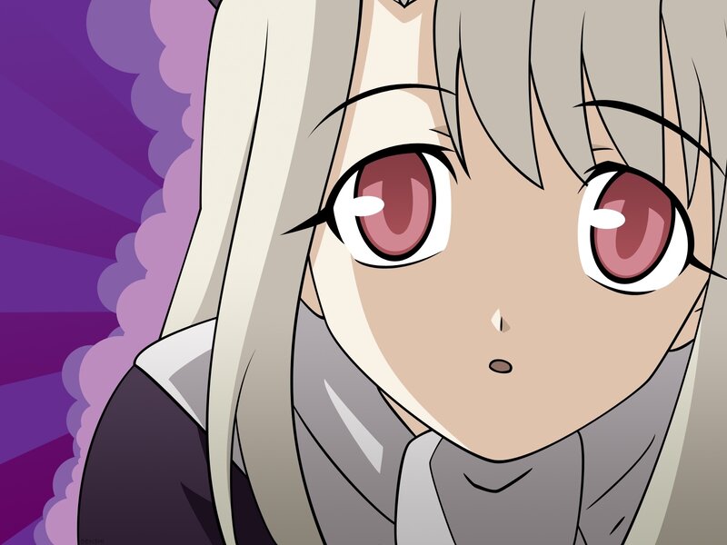 Anime Girl with Pink Eyes — Purple, Dramatic