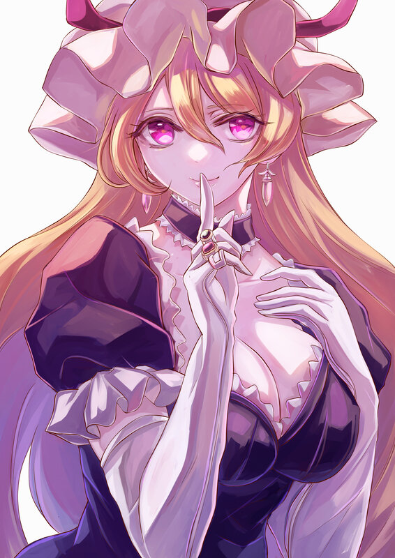 Anime Girl with Pink Eyes — Purple, Playful