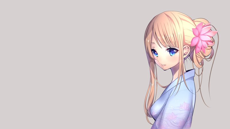 anime girl with pink flower