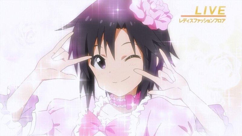 Anime Girl with Pink Flower — Playful
