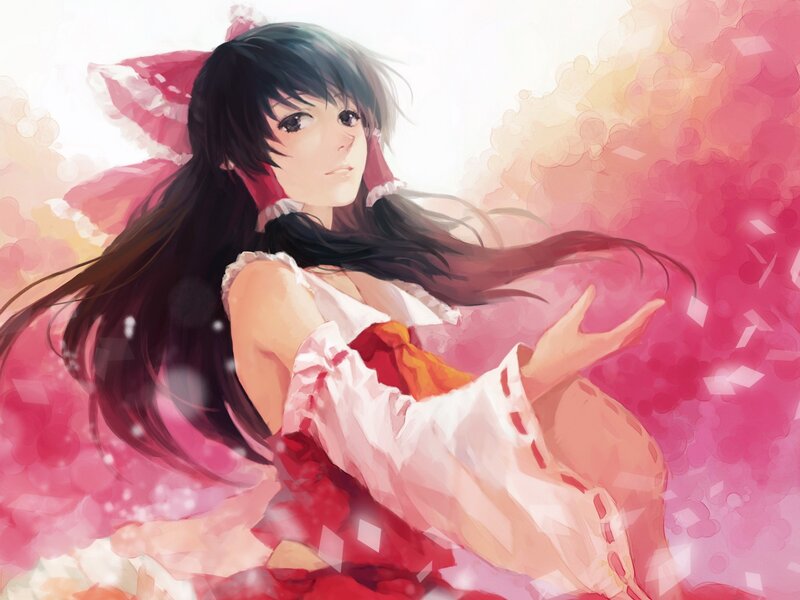anime girl with pink flowers