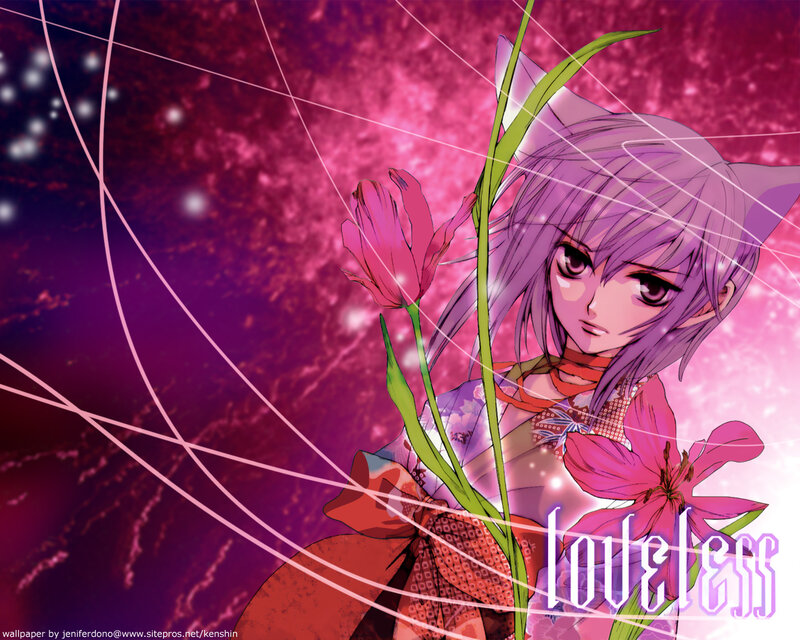 anime girl with pink flowers