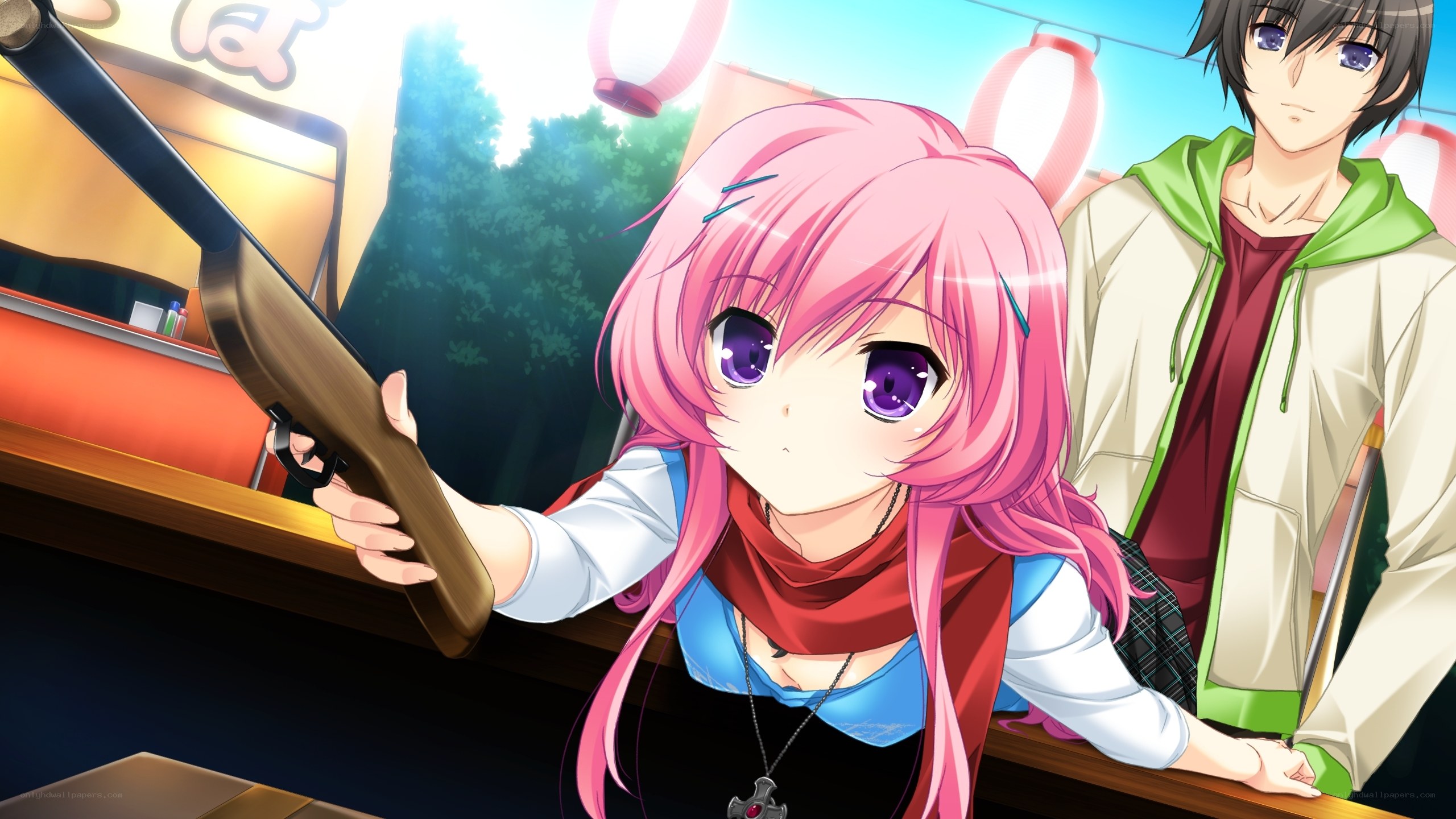 anime girl with pink hair