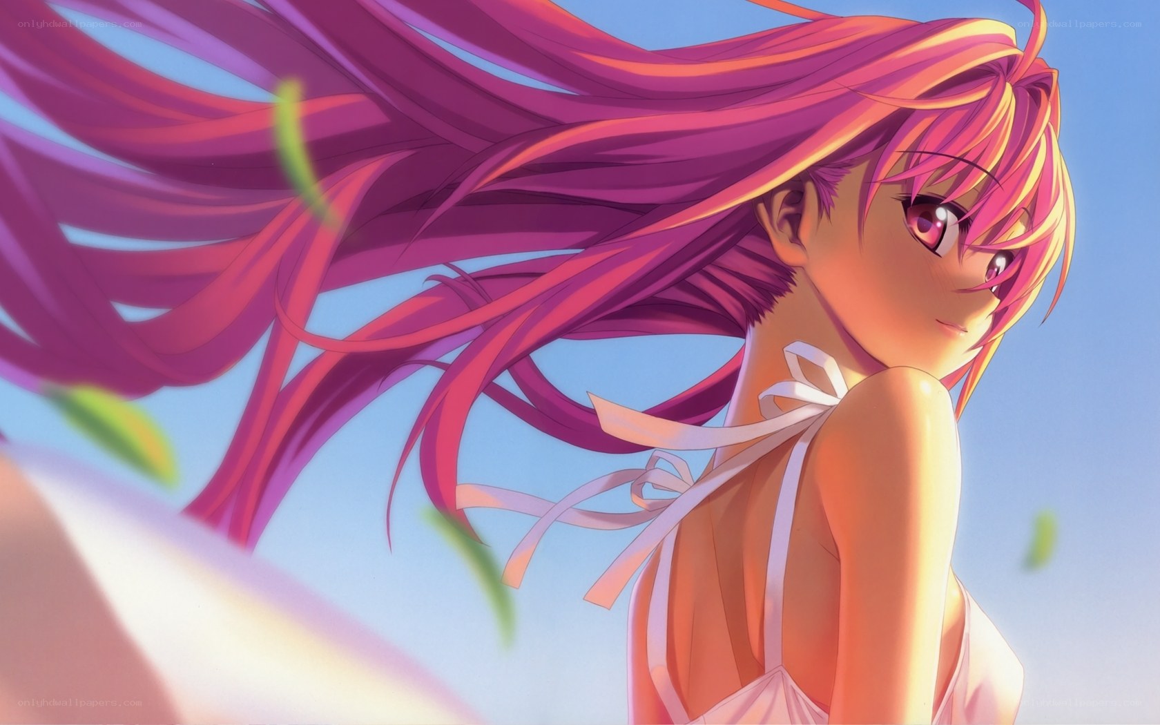 Anime girl with pink hair