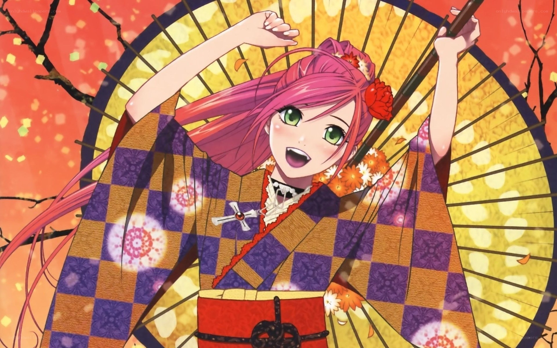 anime girl with pink hair