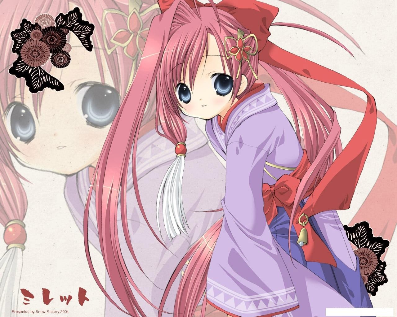 Anime girl with pink hair