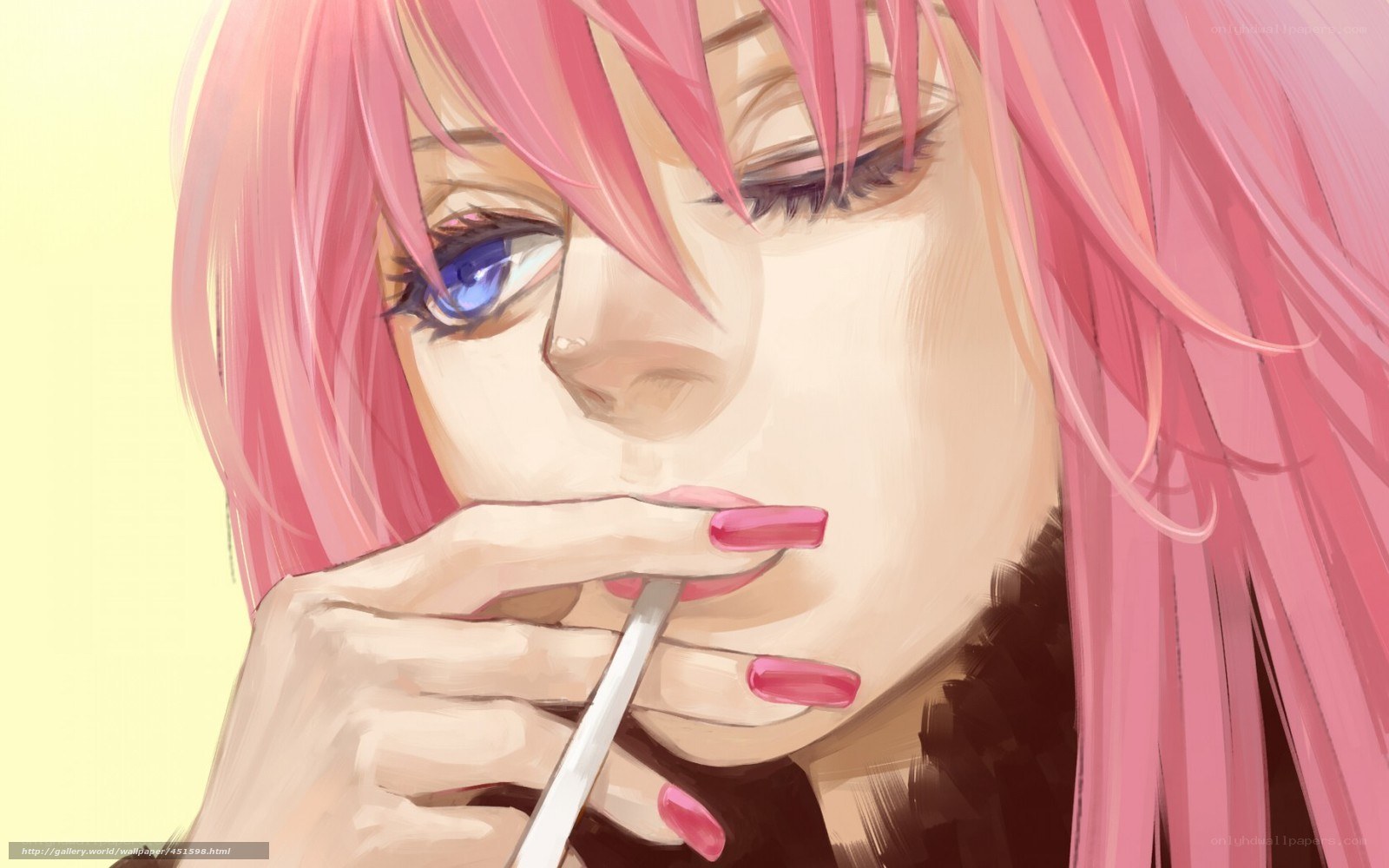 anime girl with pink hair