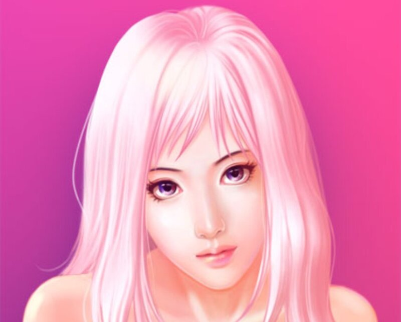 anime girl with pink hair