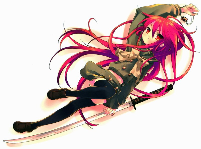 Anime girl with pink hair and sword