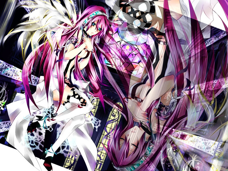 Anime girl with pink hair and wings