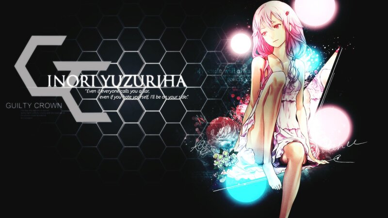Anime Girl with Pink Hair — Black, Dramatic, Night, Digital Art, Hexagon Pattern, Flowers